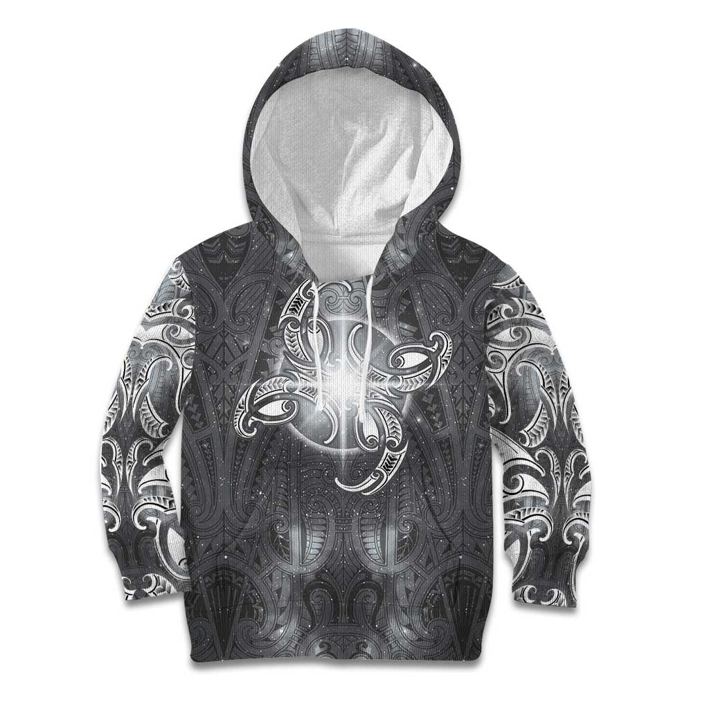 New Zealand Matariki Ururangi Kid Hoodie Maori Moko Grey Galaxy