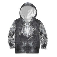 New Zealand Matariki Ururangi Kid Hoodie Maori Moko Grey Galaxy