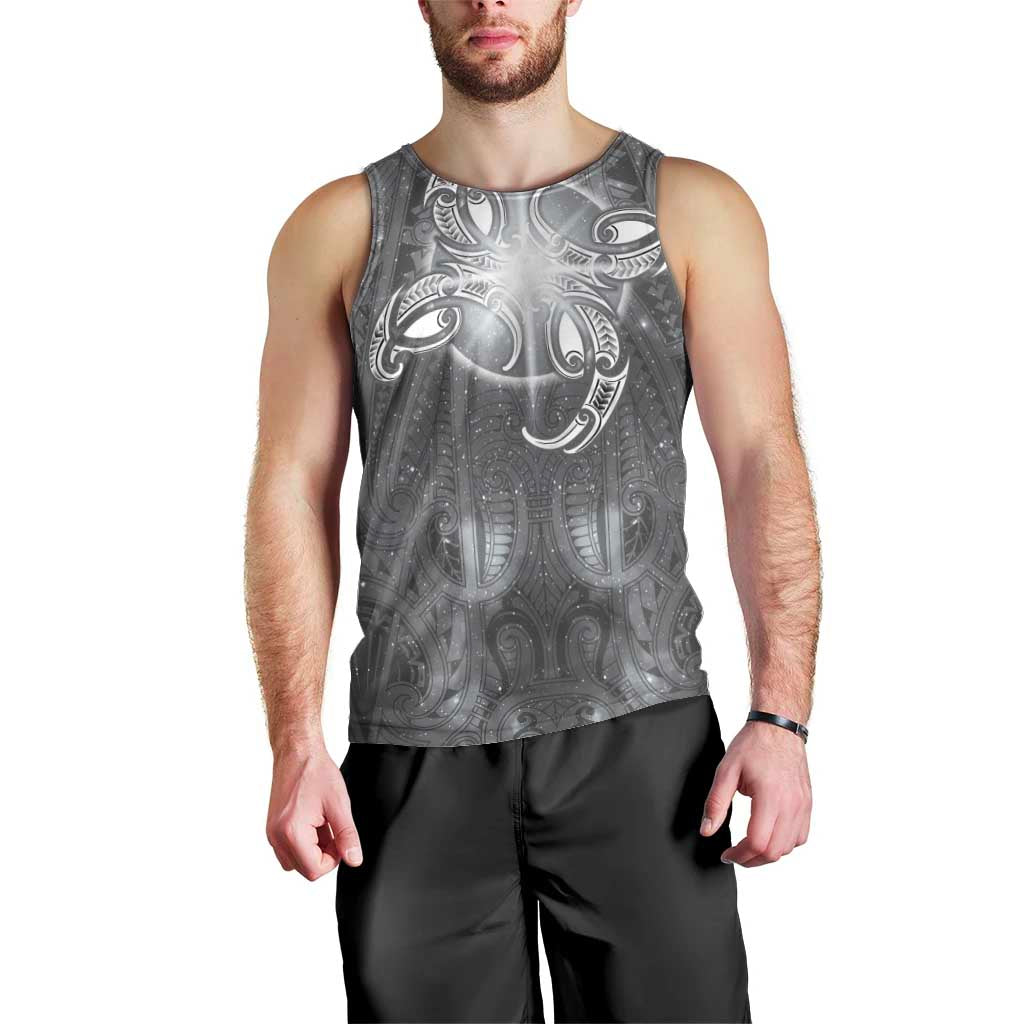 New Zealand Matariki Ururangi Men Tank Top Maori Moko Grey Galaxy