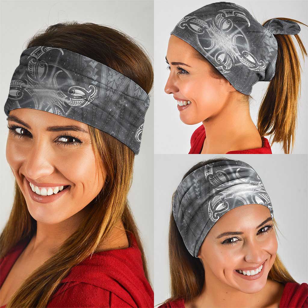 New Zealand Matariki Ururangi Neck Gaiter Maori Moko Grey Galaxy