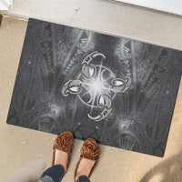 New Zealand Matariki Ururangi Rubber Doormat Maori Moko Grey Galaxy