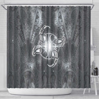New Zealand Matariki Ururangi Shower Curtain Maori Moko Grey Galaxy