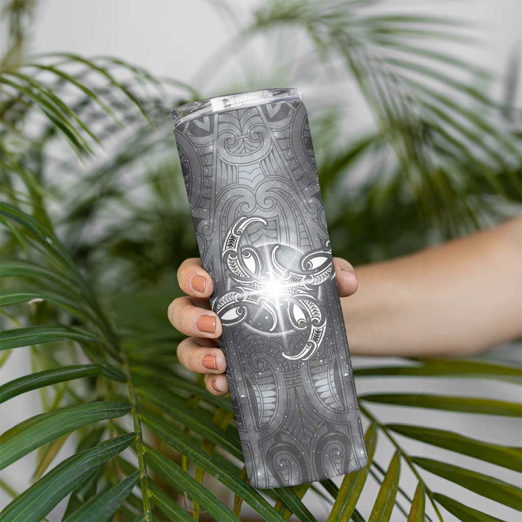 New Zealand Matariki Ururangi Skinny Tumbler Maori Moko Grey Galaxy LT05 - Polynesian Pride