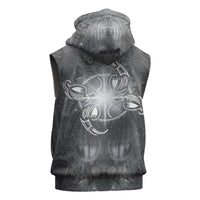 New Zealand Matariki Ururangi Sleeveless Zip Hoodie Maori Moko Grey Galaxy