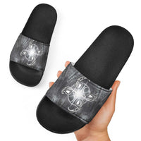 New Zealand Matariki Ururangi Slide Sandals Maori Moko Grey Galaxy