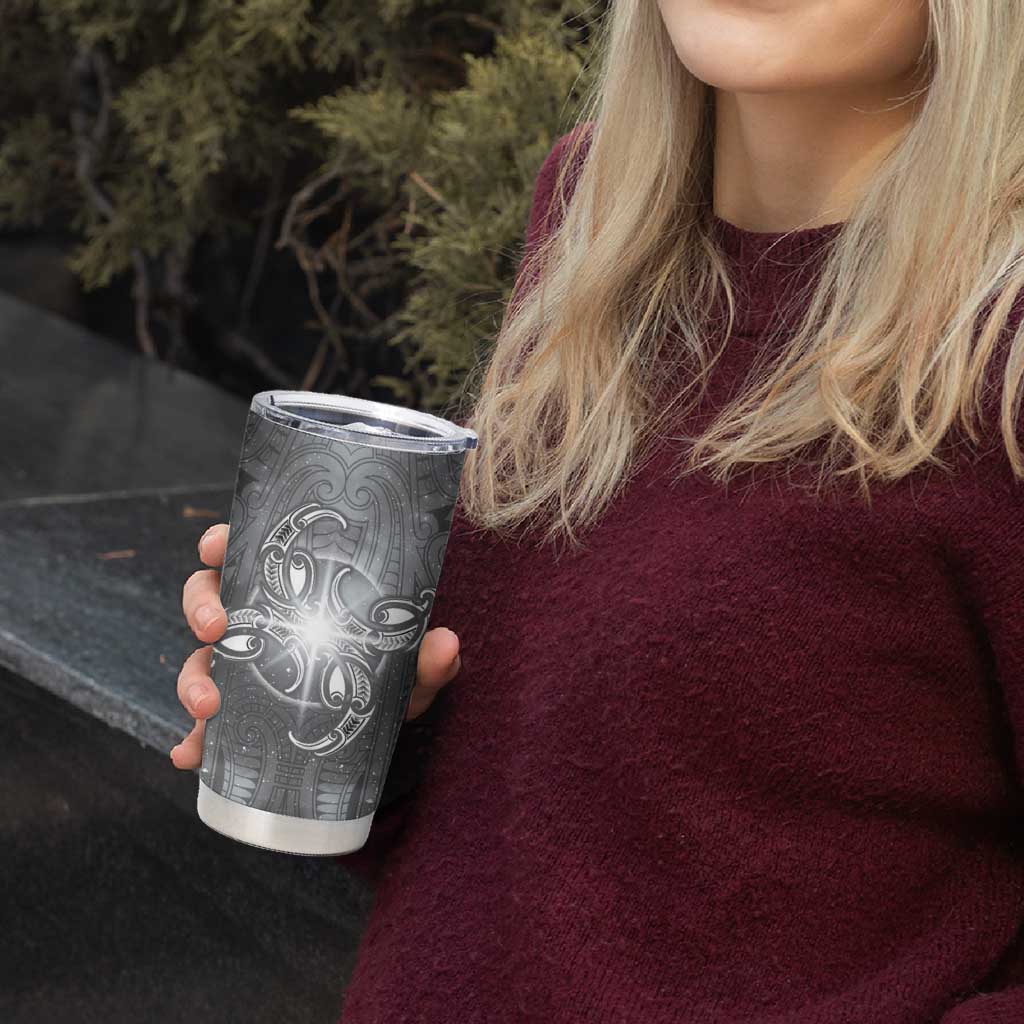 New Zealand Matariki Ururangi Tumbler Cup Maori Moko Grey Galaxy