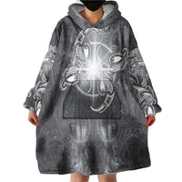 New Zealand Matariki Ururangi Wearable Blanket Hoodie Maori Moko Grey Galaxy