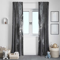 New Zealand Matariki Ururangi Window Curtain Maori Moko Grey Galaxy