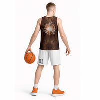 New Zealand Matariki Tupuanuku Basketball Jersey Maori Moko Brown Galaxy LT05 - Polynesian Pride