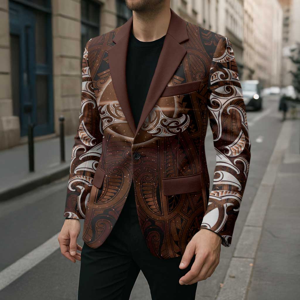 New Zealand Matariki Tupuanuku Blazer Maori Moko Brown Galaxy