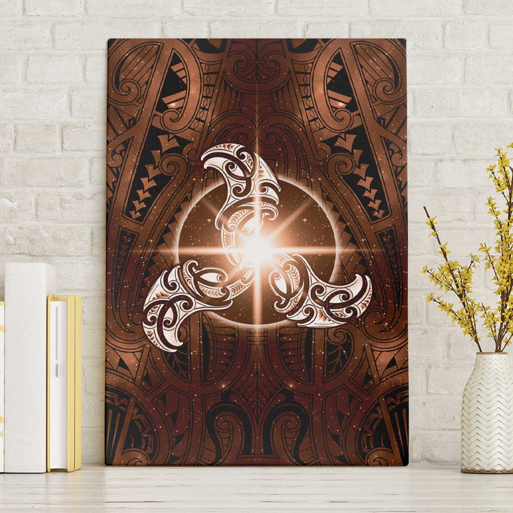 New Zealand Matariki Tupuanuku Canvas Wall Art Maori Moko Brown Galaxy