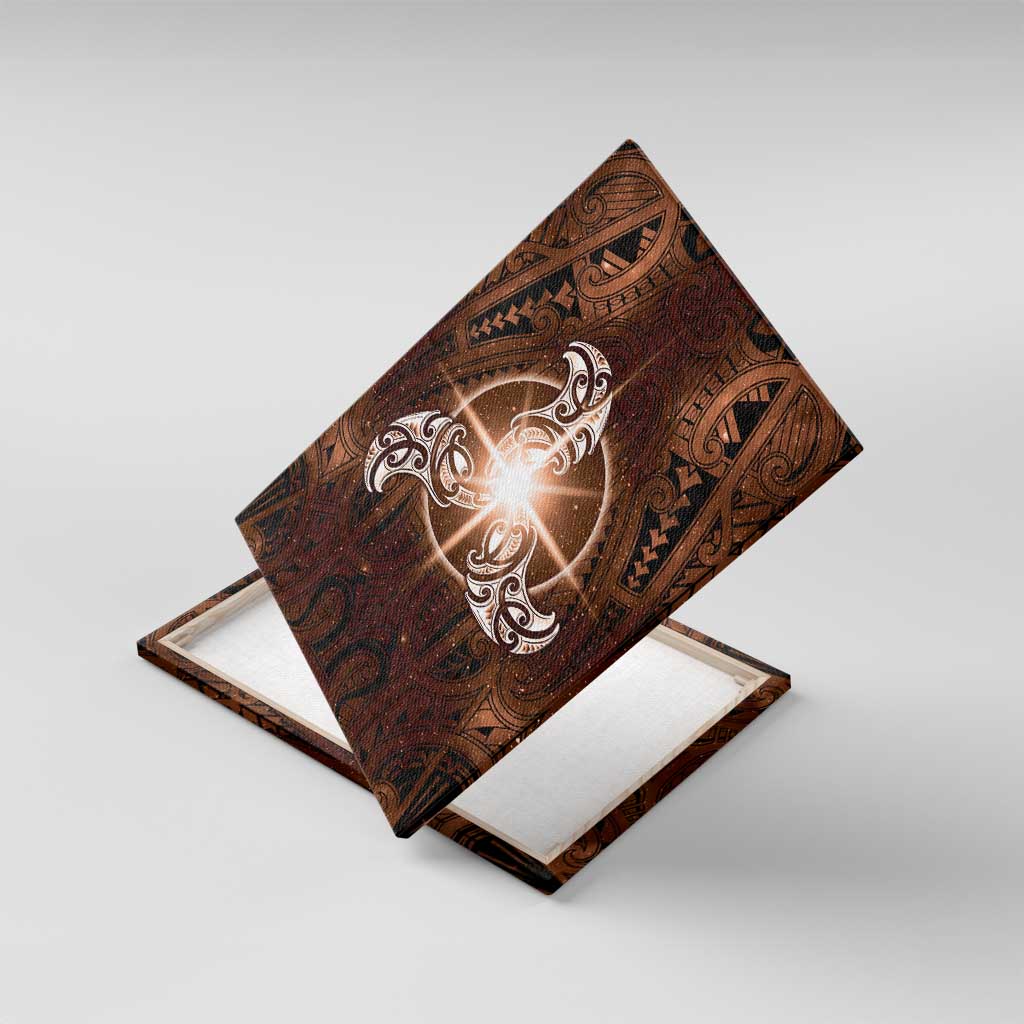 New Zealand Matariki Tupuanuku Canvas Wall Art Maori Moko Brown Galaxy