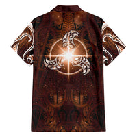 New Zealand Matariki Tupuanuku Family Matching Mermaid Dress and Hawaiian Shirt Maori Moko Brown Galaxy LT05 - Polynesian Pride