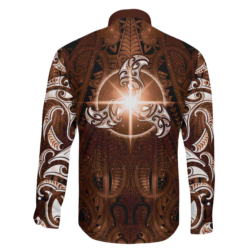 New Zealand Matariki Tupuanuku Family Matching Tank Maxi Dress and Hawaiian Shirt Maori Moko Brown Galaxy LT05 - Polynesian Pride