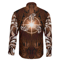 New Zealand Matariki Tupuanuku Family Matching Tank Maxi Dress and Hawaiian Shirt Maori Moko Brown Galaxy LT05 - Polynesian Pride