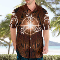 New Zealand Matariki Tupuanuku Hawaiian Shirt Maori Moko Brown Galaxy