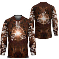 New Zealand Matariki Tupuanuku Hockey Jersey Maori Moko Brown Galaxy