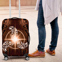 New Zealand Matariki Tupuanuku Luggage Cover Maori Moko Brown Galaxy