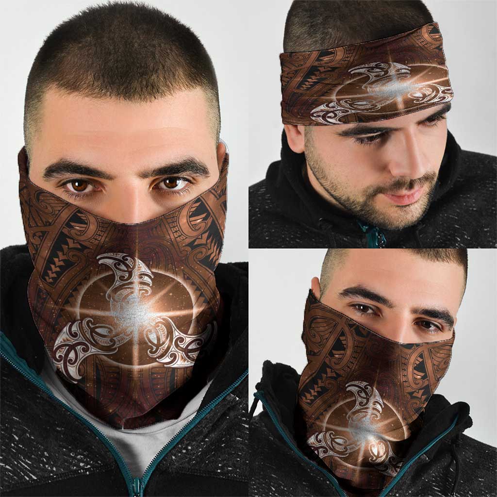 New Zealand Matariki Tupuanuku Neck Gaiter Maori Moko Brown Galaxy