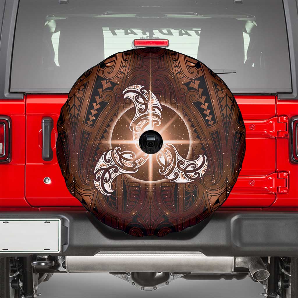 New Zealand Matariki Tupuanuku Spare Tire Cover Maori Moko Brown Galaxy LT05 - Polynesian Pride