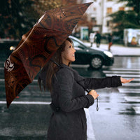 New Zealand Matariki Tupuanuku Umbrella Maori Moko Brown Galaxy
