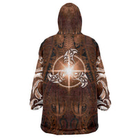 New Zealand Matariki Tupuanuku Wearable Blanket Hoodie Maori Moko Brown Galaxy
