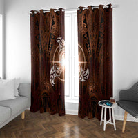 New Zealand Matariki Tupuanuku Window Curtain Maori Moko Brown Galaxy