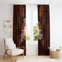 New Zealand Matariki Tupuanuku Window Curtain Maori Moko Brown Galaxy