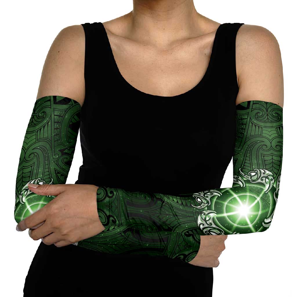 New Zealand Matariki Tupuarangi Arm Sleeves Maori Moko Green Galaxy