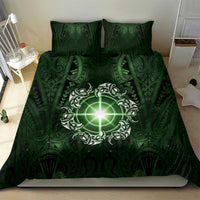 New Zealand Matariki Tupuarangi Bedding Set Maori Moko Green Galaxy