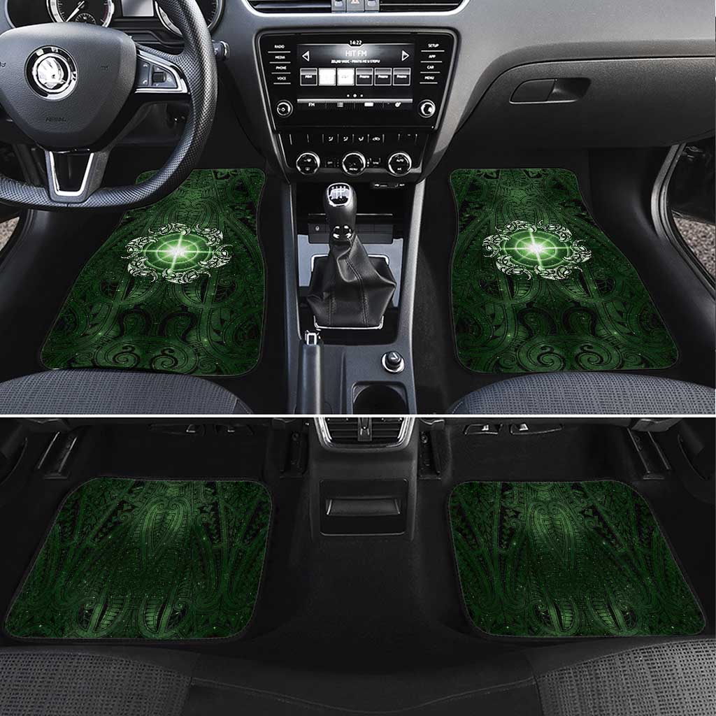 New Zealand Matariki Tupuarangi Car Mats Maori Moko Green Galaxy
