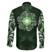 New Zealand Matariki Tupuarangi Family Matching Tank Maxi Dress and Hawaiian Shirt Maori Moko Green Galaxy LT05 - Polynesian Pride