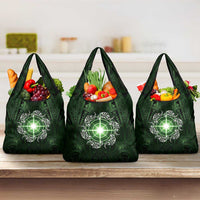 New Zealand Matariki Tupuarangi Grocery Bag Maori Moko Green Galaxy