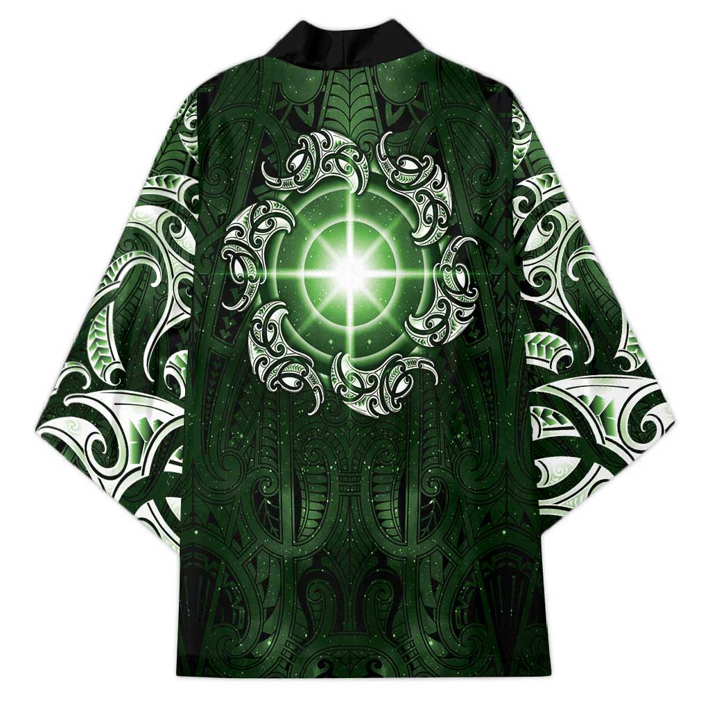 New Zealand Matariki Tupuarangi Kimono Maori Moko Green Galaxy