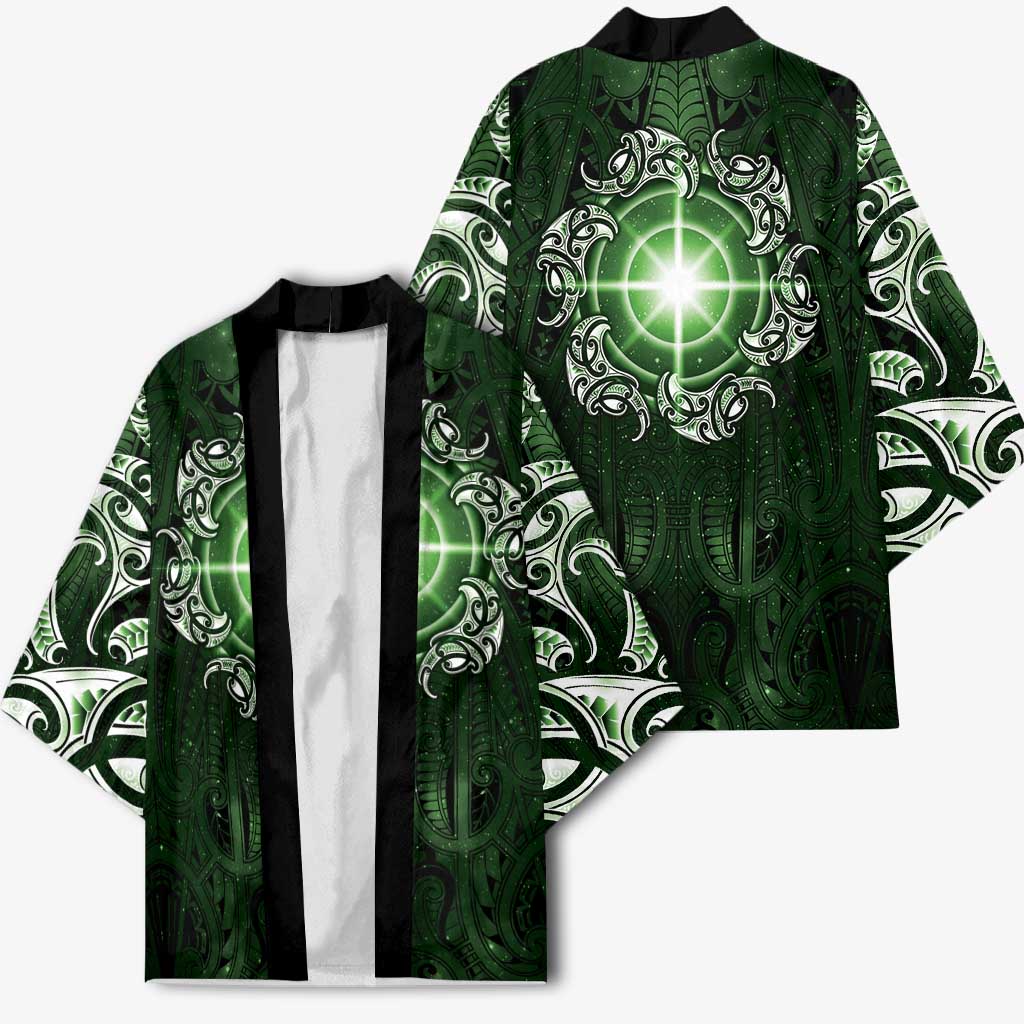 New Zealand Matariki Tupuarangi Kimono Maori Moko Green Galaxy