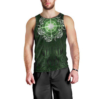 New Zealand Matariki Tupuarangi Men Tank Top Maori Moko Green Galaxy