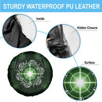 New Zealand Matariki Tupuarangi Spare Tire Cover Maori Moko Green Galaxy