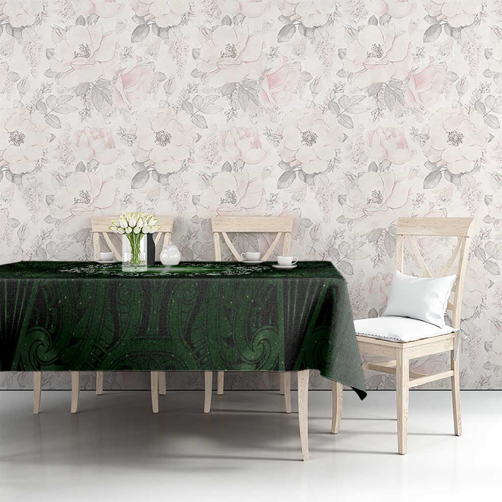 New Zealand Matariki Tupuarangi Tablecloth Maori Moko Green Galaxy
