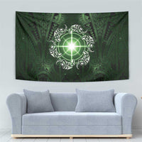 New Zealand Matariki Tupuarangi Tapestry Maori Moko Green Galaxy