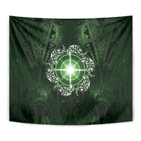 New Zealand Matariki Tupuarangi Tapestry Maori Moko Green Galaxy