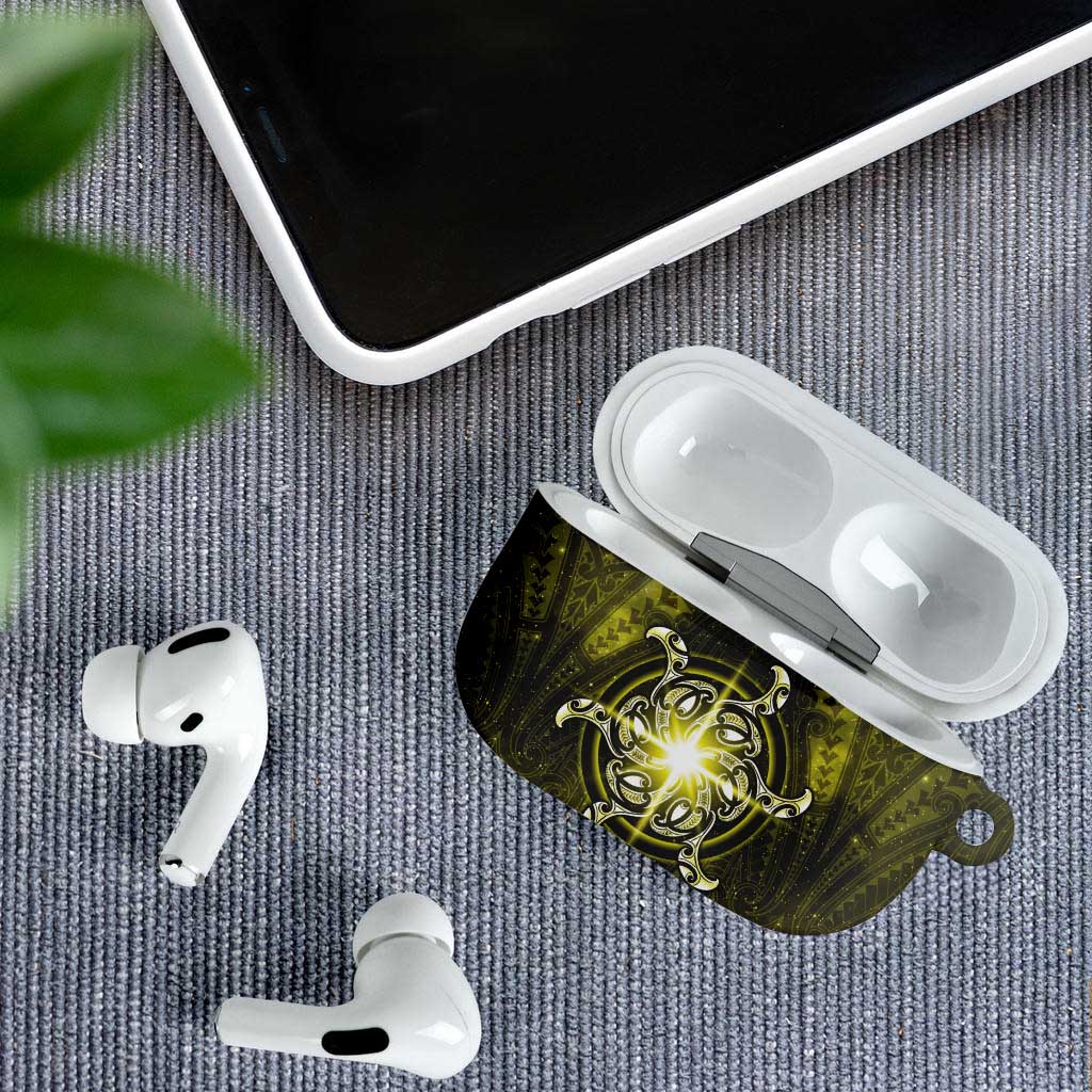 New Zealand Matariki Hiwaiterangi AirPods Case Maori Moko Yellow Galaxy