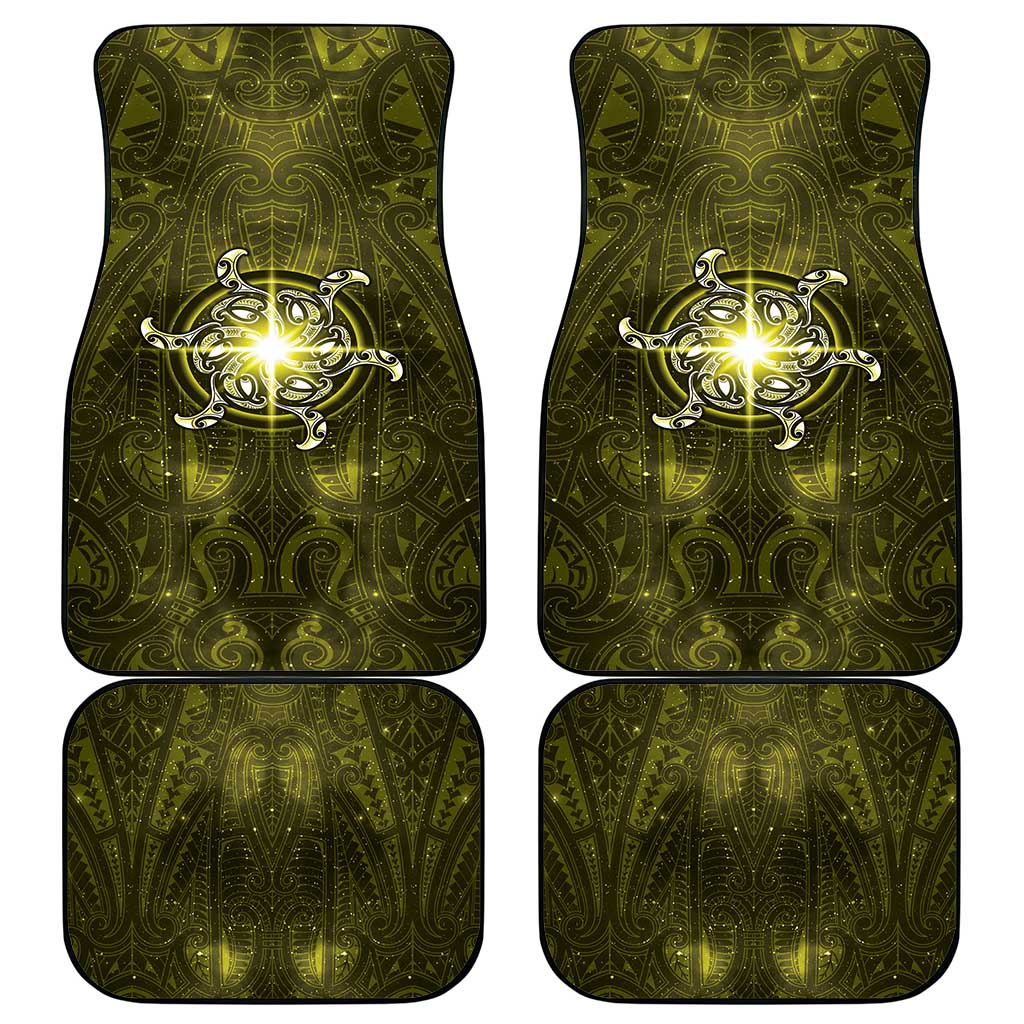 New Zealand Matariki Hiwaiterangi Car Mats Maori Moko Yellow Galaxy