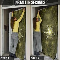 New Zealand Matariki Hiwaiterangi Door Cover Maori Moko Yellow Galaxy LT05 - Polynesian Pride