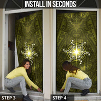 New Zealand Matariki Hiwaiterangi Door Cover Maori Moko Yellow Galaxy LT05 - Polynesian Pride