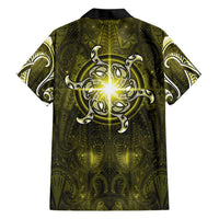 New Zealand Matariki Hiwaiterangi Family Matching Puletasi and Hawaiian Shirt Maori Moko Yellow Galaxy LT05 - Polynesian Pride