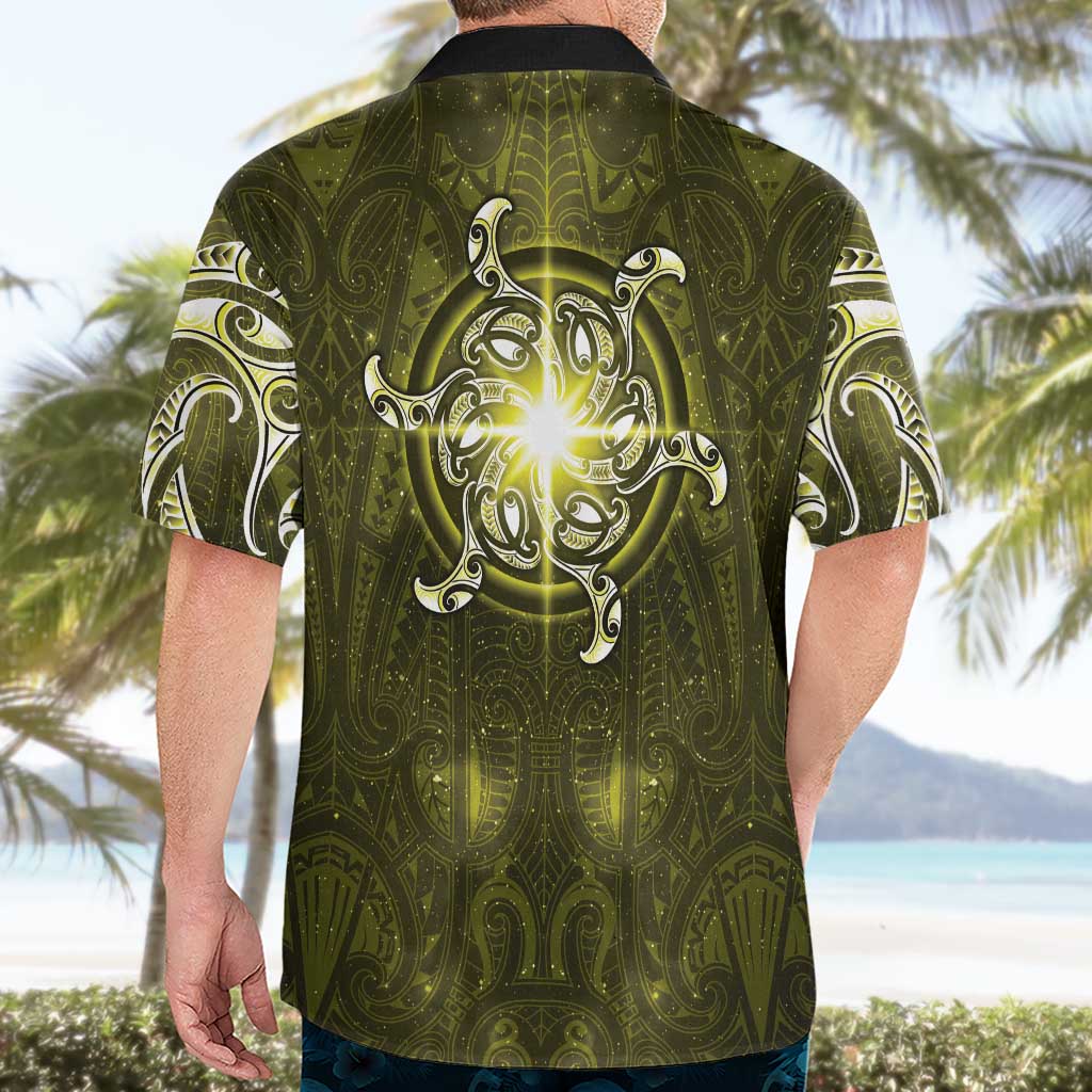 New Zealand Matariki Hiwaiterangi Hawaiian Shirt Maori Moko Yellow Galaxy LT05 - Polynesian Pride