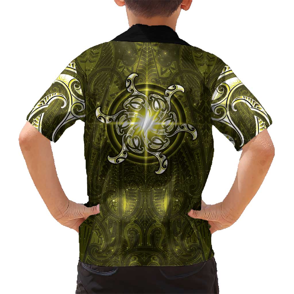 New Zealand Matariki Hiwaiterangi Hawaiian Shirt Maori Moko Yellow Galaxy LT05 - Polynesian Pride