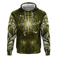 New Zealand Matariki Hiwaiterangi Hoodie Maori Moko Yellow Galaxy LT05 Pullover Hoodie Yellow - Polynesian Pride