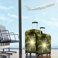New Zealand Matariki Hiwaiterangi Luggage Cover Maori Moko Yellow Galaxy LT05 - Polynesian Pride