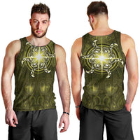 New Zealand Matariki Hiwaiterangi Men Tank Top Maori Moko Yellow Galaxy